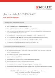 Antitarnish-A-100 PRO-KIT User Manual – Abstract