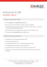 Antitarnish-A-100 User Manual – Abstract